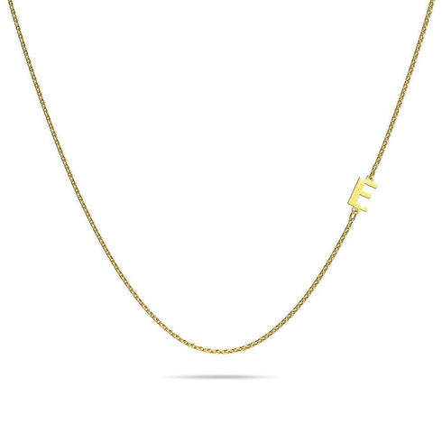 Bold Alphabet Letter Initial Charm Necklace in Gold Tone